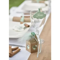 Boite Dragees Mariage Avec Coeur Naturel Ajour X 4 Pi Ces