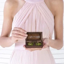 Boite Mariage Mr Mrs En Bois Pour Alliances