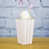 Boites Pop-Corn Rose Pastel Et Blanche X8 Pi Ces