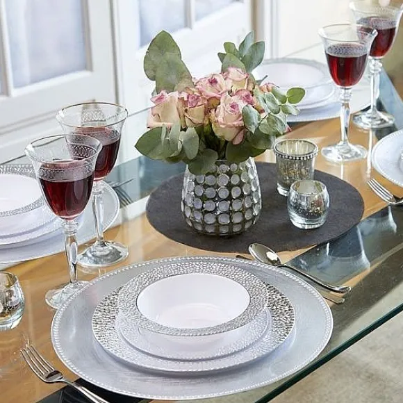 Bol En Plastique Prestige Argent 19Cm X 5 Pi Ces