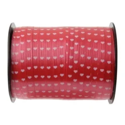 Bolduc Rouge Avec Coeur Blanc 50 M Tres