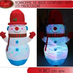 Bonhomme De Neige Gonflable Avec Led Multicolore