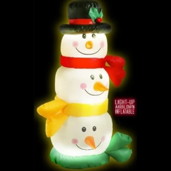 Bonhomme De Neige Gonflable Lumineux 120Cm