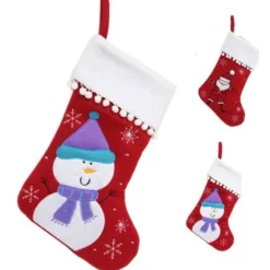 Botte Chaussette De Noel En Feutrine Bonhomme Pere Noel