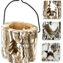 Bougeoir De Noel Ecorce De Bois