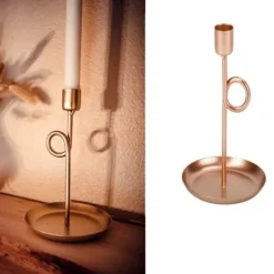 Bougeoir Loopy Sur Pied Laiton Rose Gold