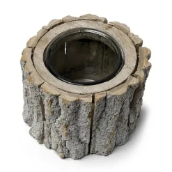 Bougeoir Rondin De Bois Avec Photophore