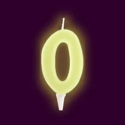 Bougie Anniversaire Chiffre 0 Phosphorescente