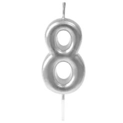 Bougie Anniversaire Chiffre 8 Argent