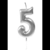 Bougie Anniversaire Chiffre 5 Argent