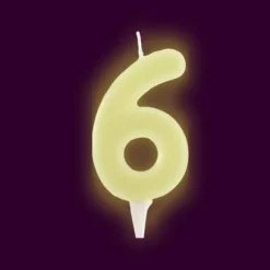 Bougie Anniversaire Chiffre 6 Phosphorescente