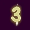 Bougie Anniversaire Chiffre 3 Phosphorescente
