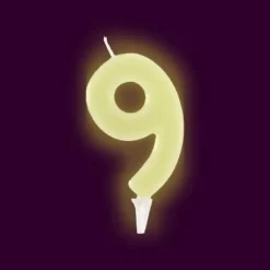 Bougie Anniversaire Chiffre 9 Phosphorescente