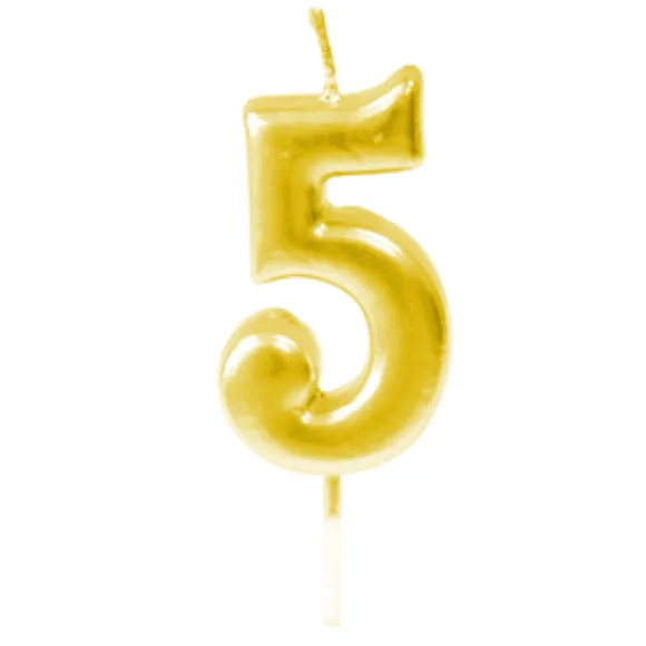 Bougie Anniversaire Chiffre 5 Or