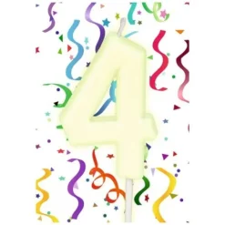 Bougie Anniversaire Chiffre 4 Phosphorescente