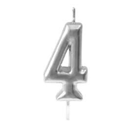 Bougie Anniversaire Chiffre 4 Argent