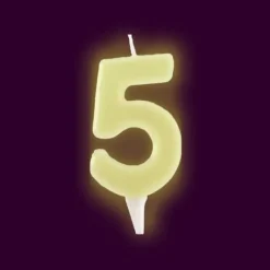 Bougie Anniversaire Chiffre 5 Phosphorescente