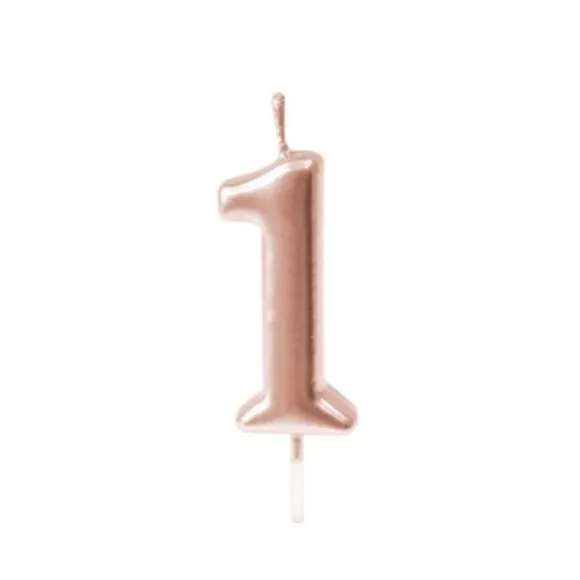 Bougie Anniversaire Chiffre 1 Rose Gold