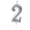 Bougie Anniversaire Chiffre 2 Argent