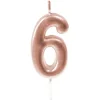 Bougie Anniversaire Chiffre 6 Rose Gold