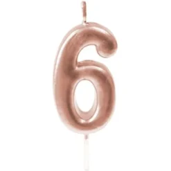 Bougie Anniversaire Chiffre 6 Rose Gold