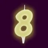 Bougie Anniversaire Chiffre 8 Phosphorescente