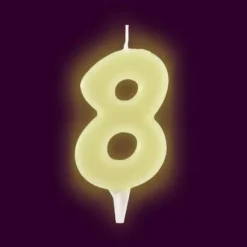 Bougie Anniversaire Chiffre 8 Phosphorescente