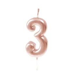 Bougie Anniversaire Chiffre 3 Rose Gold