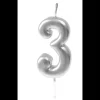 Bougie Anniversaire Chiffre 3 Argent