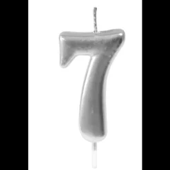 Bougie Anniversaire Chiffre 7 Argent