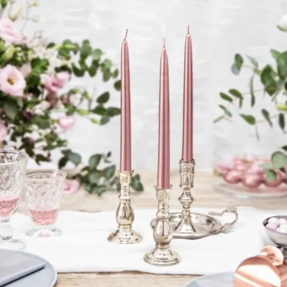 Bougie Chandelier Mariage Rose Gold X 10 Pi Ces