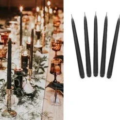 Bougie Chandelier Mariage Noir X 10 Pi Ces