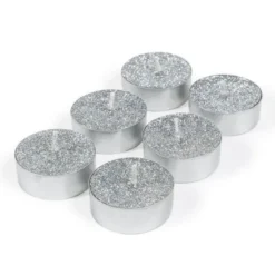 Bougie Chauffe Plat Argent Paillet X 4 Pi Ces