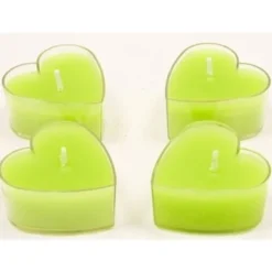 Bougie Chauffe Plat Coeur Vert Anis X 4 Pi Ces