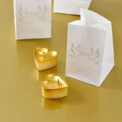 Bougie Chauffe Plat Coeur Or X 4 Pi Ces