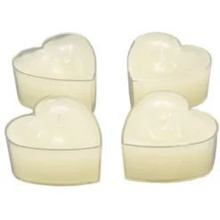 Bougie Chauffe Plat Coeur Ecru X 4 Pi Ces