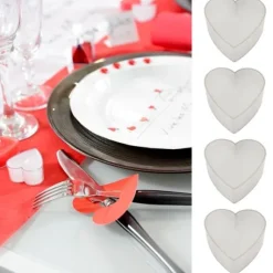 Bougie Chauffe Plat Coeur Blanche X 4 Pi Ces