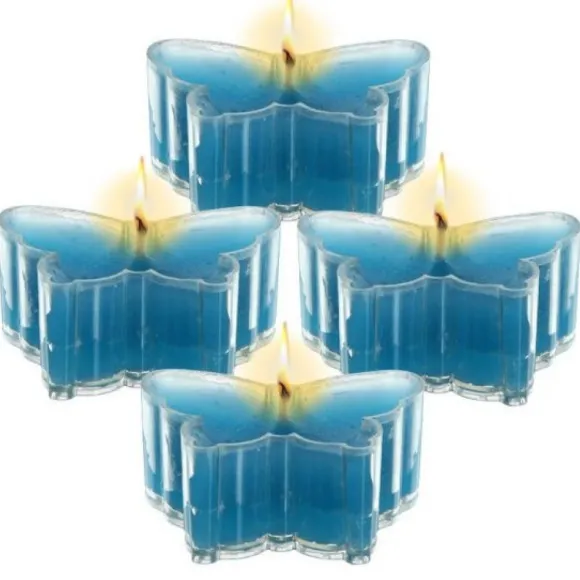 Bougie Chauffe Plat Forme Papillon Turquoise X 4 Pi Ces