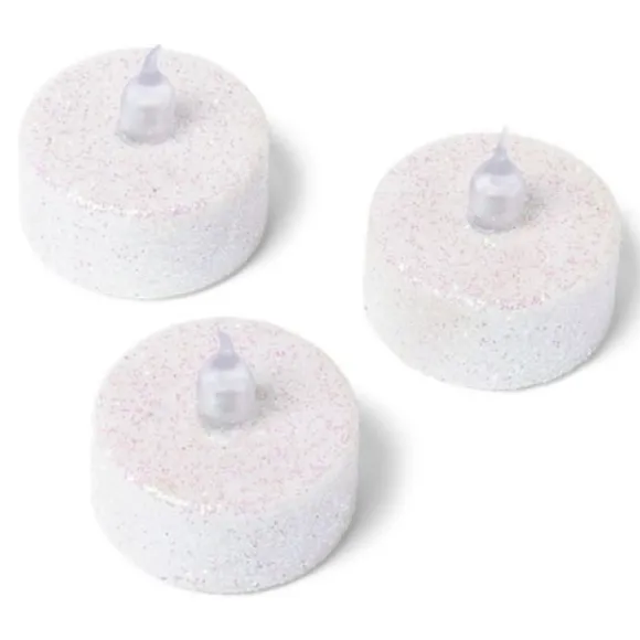 Bougie Chauffe Plat Led Paillet Blanche X 3 Pi Ces
