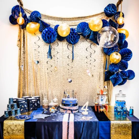 Bougie Chiffre 9 Paillet E Bleu Marine