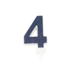 Bougie Chiffre 4 Paillet E Bleu Marine