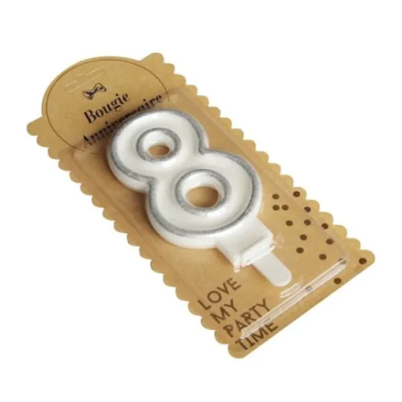 Bougie Chiffre Anniversaire Paillet 8