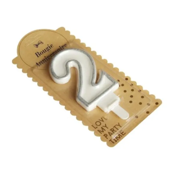 Bougie Chiffre Anniversaire Paillet 2