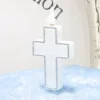 Bougie Communion Croix Paillet Argent