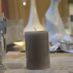 Bougie Cylindrique Grise 10Cm