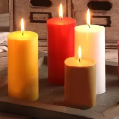 Bougie Cylindrique Jaune 10Cm