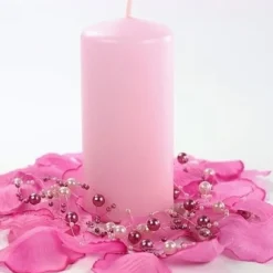 Bougie Cylindrique Rose 10Cm