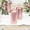 Bougie Cylindrique Rose Gold 12Cm X 6 Pi Ces