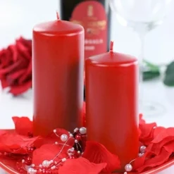 Bougie Cylindrique Rouge 10Cm