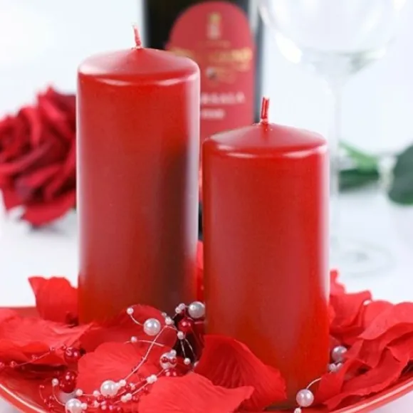 Bougie Cylindrique Rouge 10Cm
